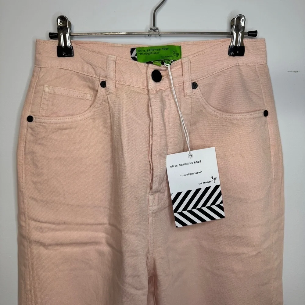 SR vs. Sandrine Rose “The Virgin Label” Pink High Rise Straight Leg Jeans SZ 25